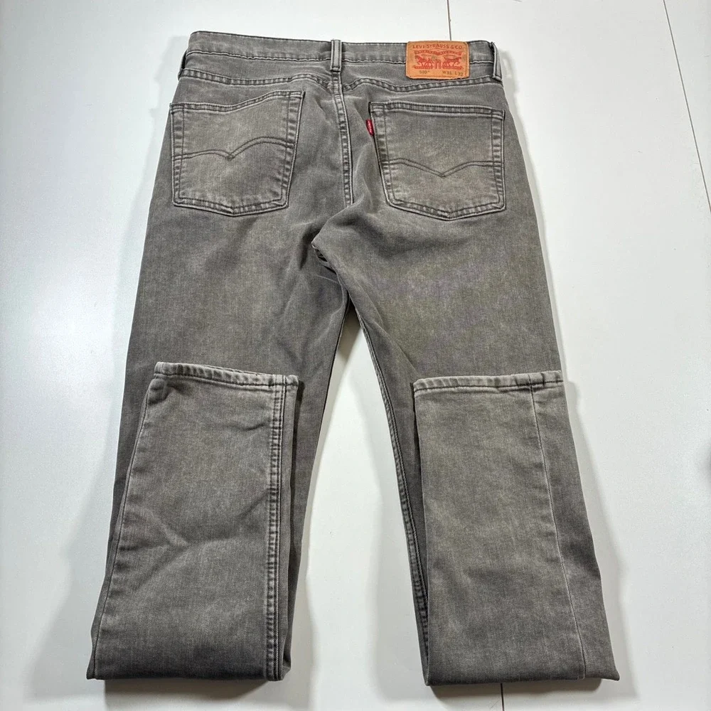 Levi's 510 Skinny Jeans 31x31 Grey Acid Wash Slim Fit Denim Pants (31x32)